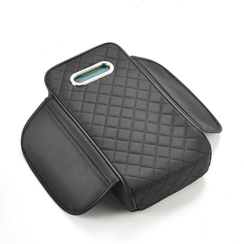 Adunsiaoto Copertura Console Centrale Auto, Imbottitura Bracciolo Auto, Universale Memory Foam Centrale Imbottiture per Braccioli per Maggior Parte Dei Veicoli, Accessori Interni per Auto(Nero