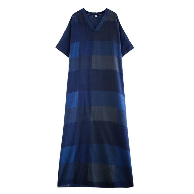 Summer Plus Size Maxi Dress Women Oversize Loose V Neck Sundress Bohemian Floral Print Big Dress 9049