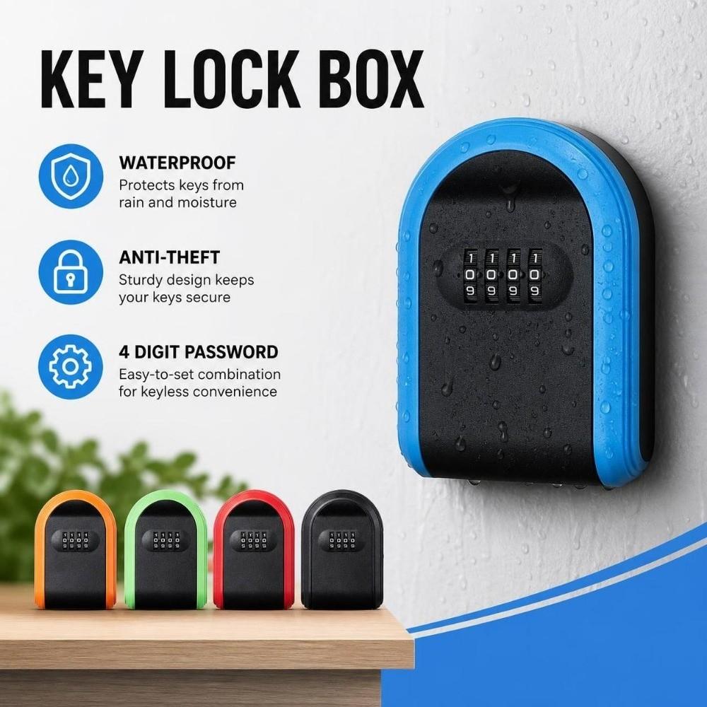 Mechanical Combination Lock Key Lock Box Full Plastic Key Storage Box Key Organizer Entrance