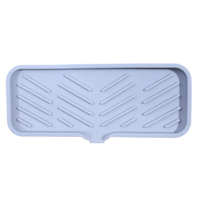 Self Draining Soap Bar Holder Silicone Kitchen Sink Soap Dish Sponge Tray Counter Caddy Organizer for Dish Soap Dispenser
