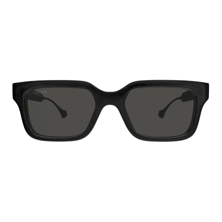 Gucci Color Block Letter Print Rectangular Sunglasses Men Sunglasses Black GG1732SK-001