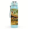 1PC Tropical Beach Hut Landscape 750ml Color Plastic Sports Water Bottle Leakproof Flip Straw Lid For Sports Office Home Use