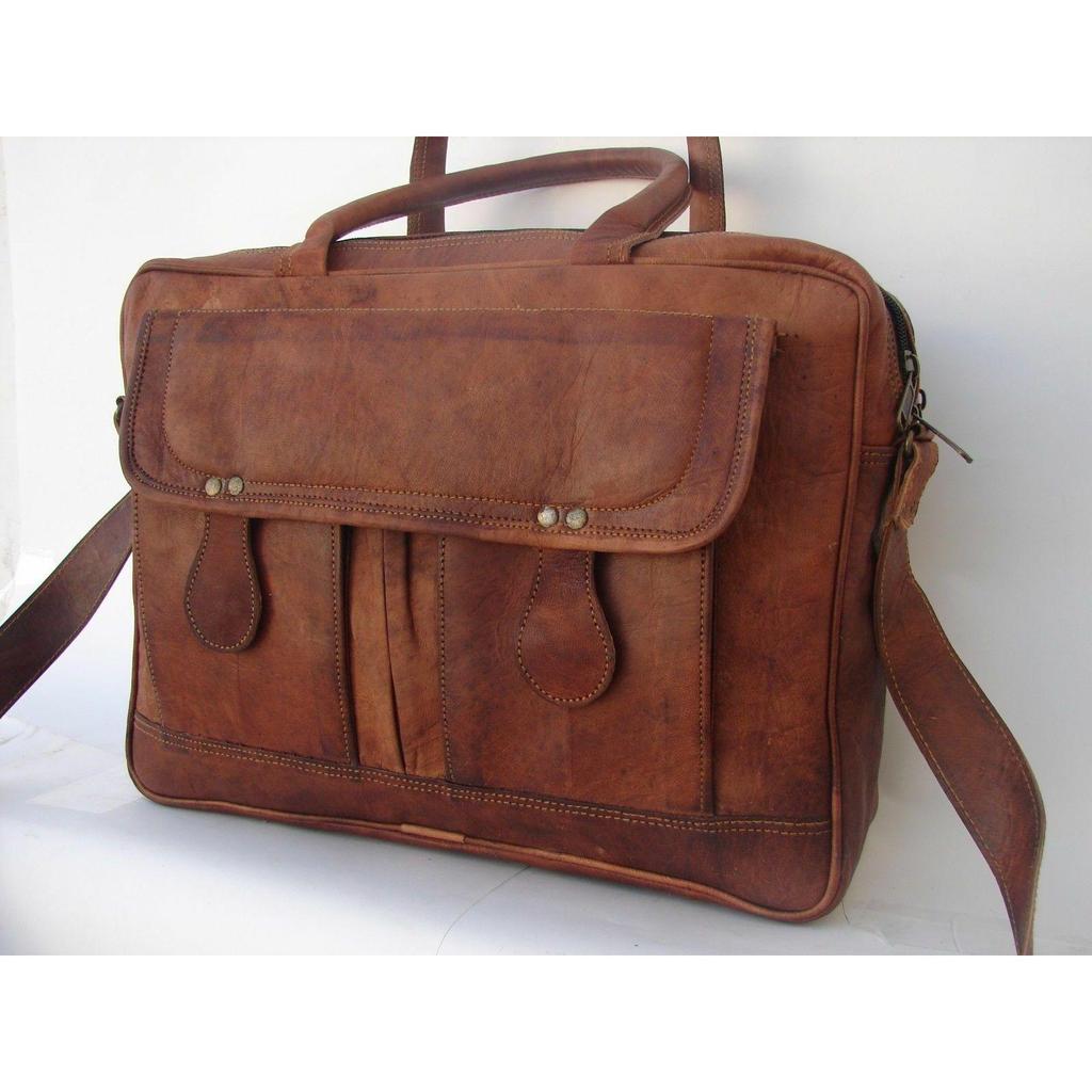 New Men's Great Genuine Vintage Leather Messenger Laptop Briefcase Satchel Bag