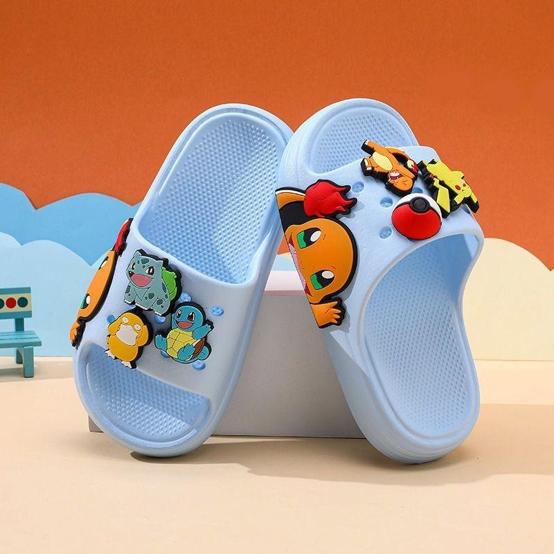 Entzückende Pokémon-Themen-Kinder-Flip-Flops Weiches Eva Indoor Outdoor Rutschfestes Schuhwerk In Verschiedenen Farben