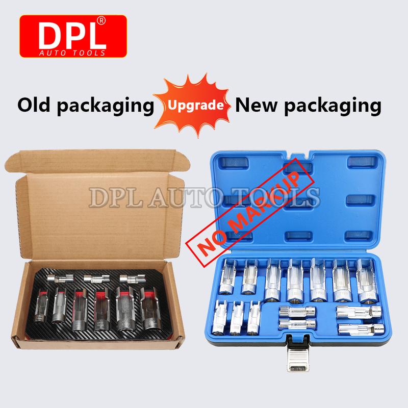 

14Pcs/set 8mm To 22mm 3/8 1/2 Fuel Line Socket Wrench Union Nut Socket Open Oil Pipe Removal Sleeve Car Repairing Tools