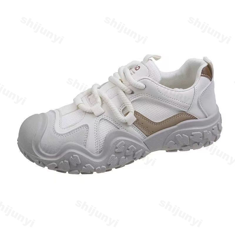Fashion Women's White Sneakers 2025 New Spring Autumn Outdoor Breathable Running Shoes Lightweight Fashion Lace Up Non Slip Casual Shoes