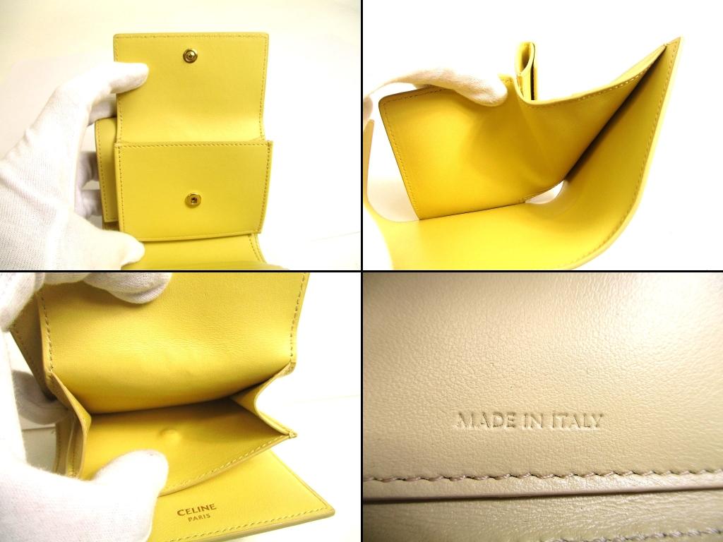 Authentisches CELINE Pollenleder Kleines Dreifach-Portemonnaie Kompaktes Portemonnaie #b042 Offene Schachtel