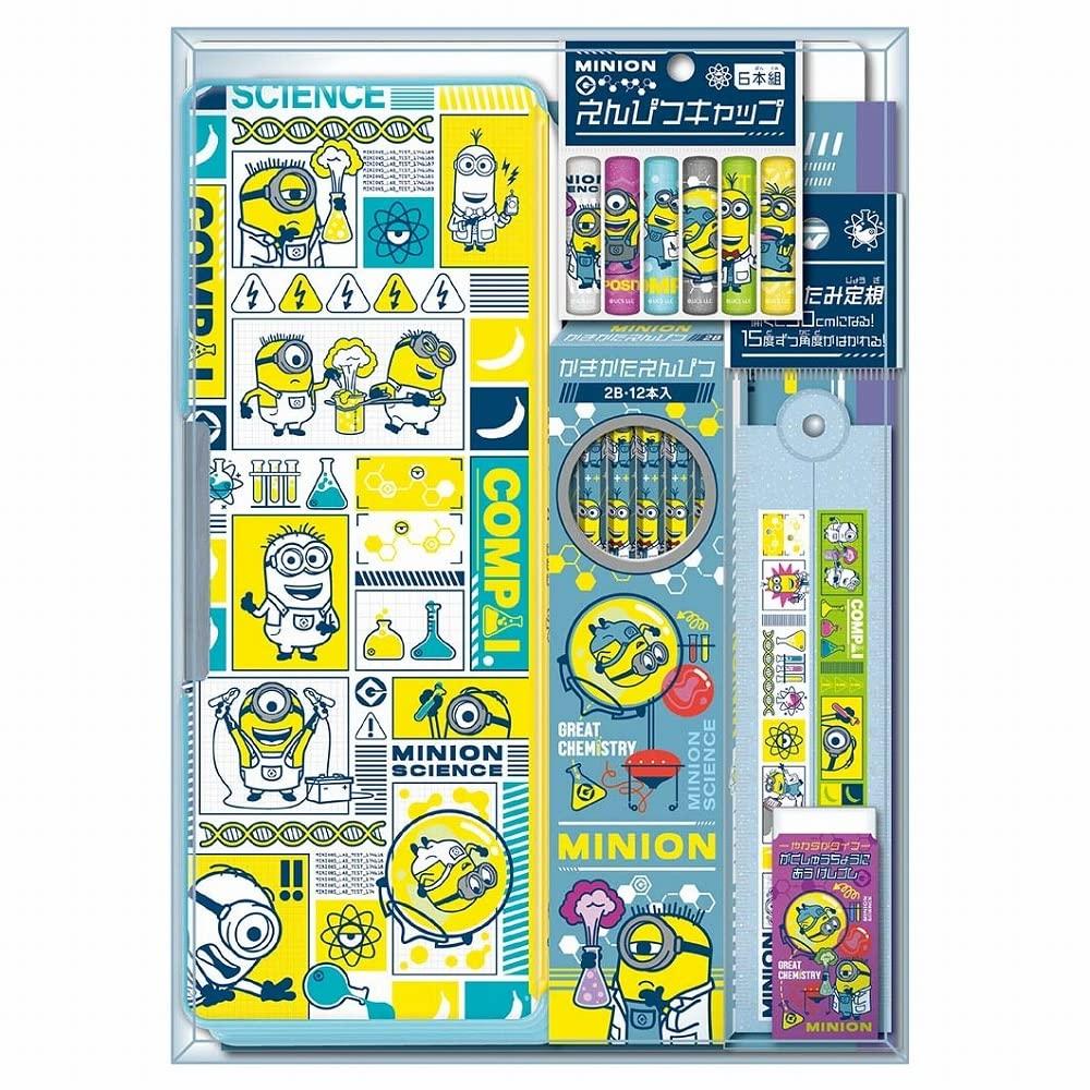 Showa Note Minions Gift Stationery Crystal Case 950520M01 Set, Set, Type,