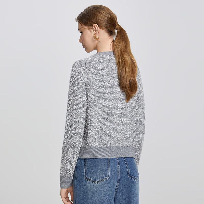 Shetu Women's Casual Round Neck Knit Cardigan