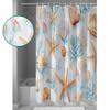 Ocean Coral Marine Creature Shower Curtains Waterproof Bath Curtains Home Decor Modern Luxury Bathroom Curtain