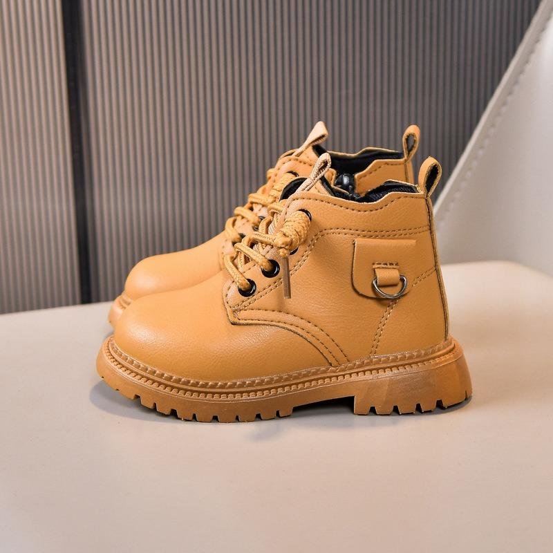 New Children's Soft-Sole Martin Boots | Stylish Yellow Boots for Boys & Girls, Side-Zipper Boots for Toddlers & Young Kids