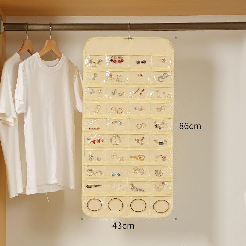 Hängender Schmuck-Organizer mit Aufhänger, Metallhaken, ein-/doppelseitiger Schmuckhalter für Ohrringe, Halsketten, Ringe am Schrank, an der Wand, an der Tür