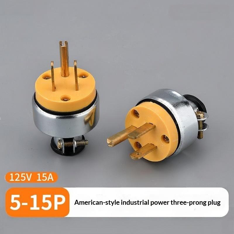 1Pcs Detachable Assembly In-Line Power Cord Plug 125V American 15A Nema 1-15P 5-15P Us Industry Waterproof Wiring Plug Connector