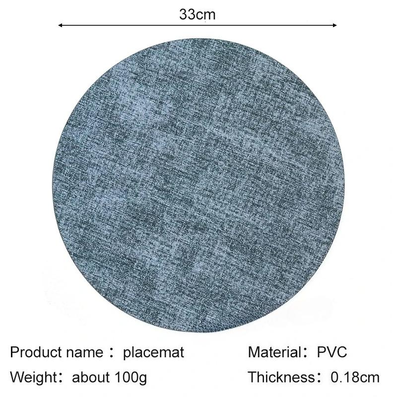 Round Placemats Set of 4 with 4 coasters  for Dining Table Heat-Resistant Non-Slip Washable Waterproof Coffee Mats,Place Mats