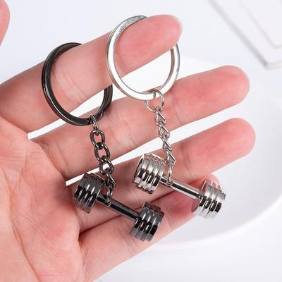 Mini Barbell Plates Key Chain Gym Fitness Series Pendant Simulation Dumbbells Keyring  Friends