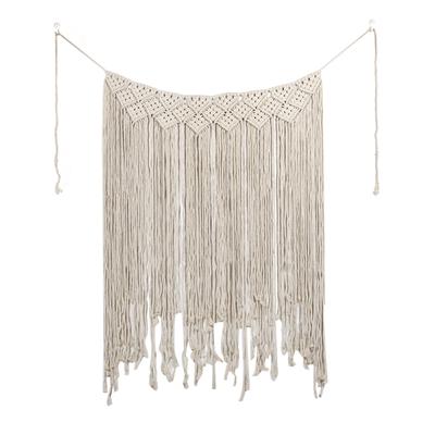 Macrame Wedding Ceremony Backdrop Curtain Wall Hanging Cotton Handmade Wall Art Home Decor 45.2*53in