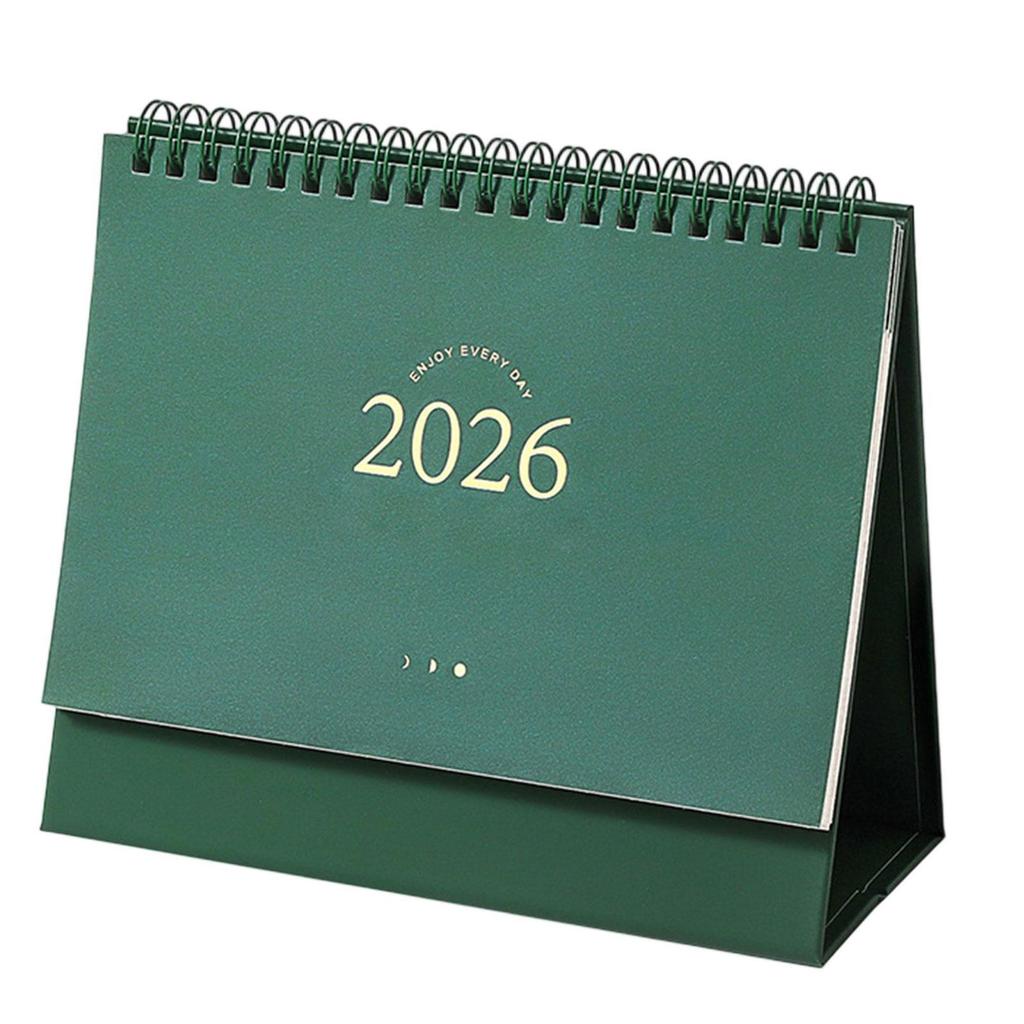 2026 Desk Calendar Twin-Coil Binding Tabletop Calendar 16 Month Runs from Sep 2025 To Dec 2026 For Daily Scheduling