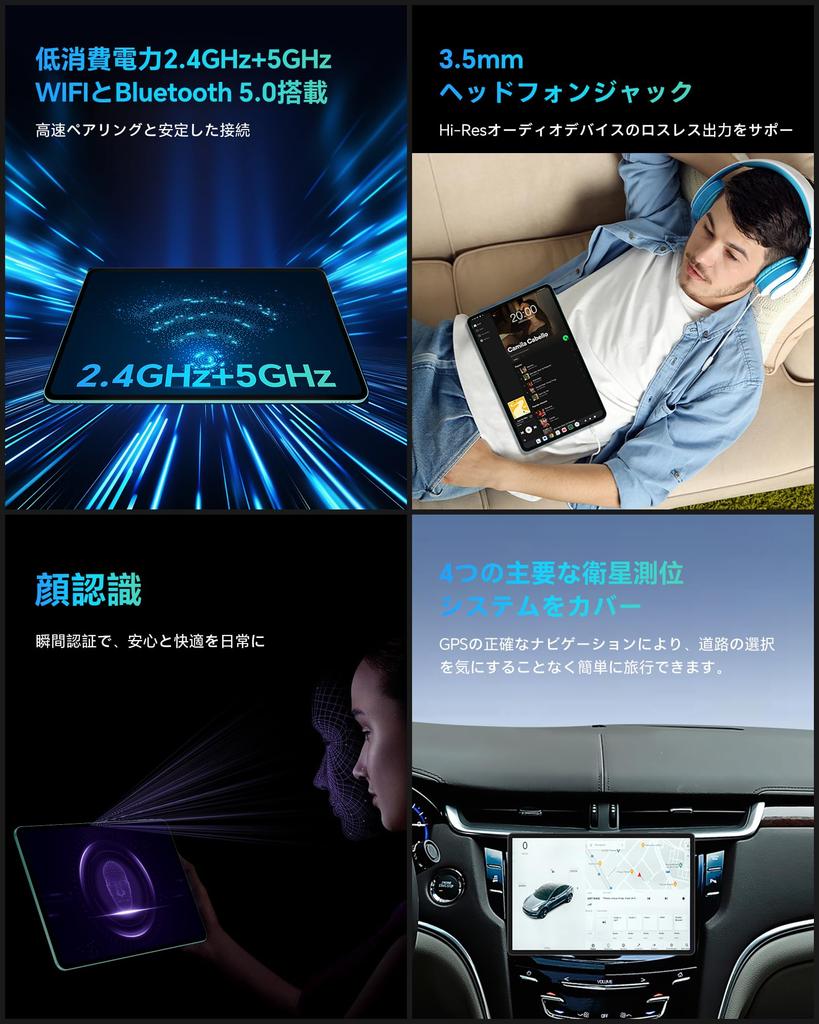 Android 15 2K Large 8000mAh Large 5GHz 13MP Rear YouTube GMS Face Split Wireless Charging 12-inch Wi-Fi Tablet, Screen, 12GB+128GB+1TB Expandable,