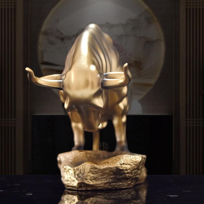 Bull Statue Sculpture-Collectable Table Decor-Cattle Figurine for Office Home Decoration