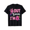 European Sizes Peace Out Seven I'm 8 Doughnut Happy 8th Birthday  T-ShirtKids Girls Trendy Cotton Tops Short Sleeve