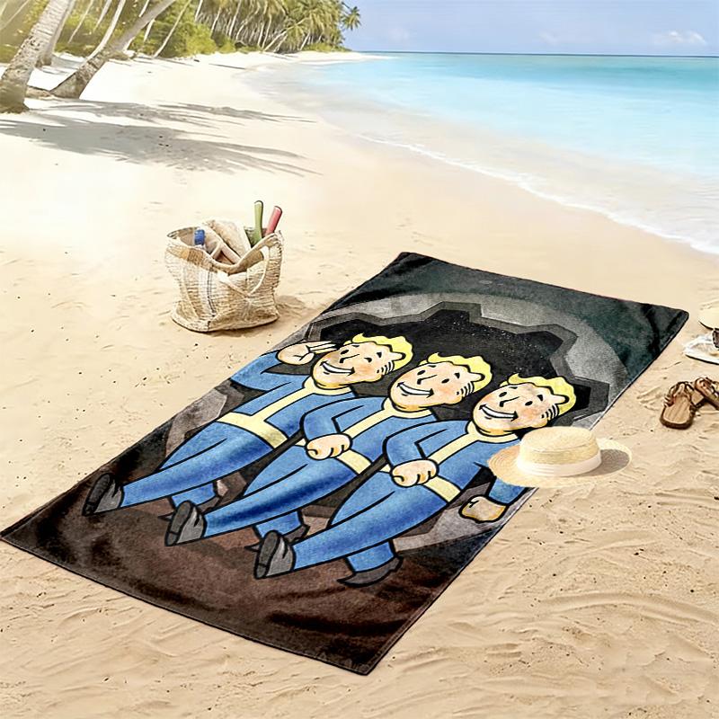 Fallout Print Beach Towel, Large Soft Quick Dry Towel for Beach Camping Swimming