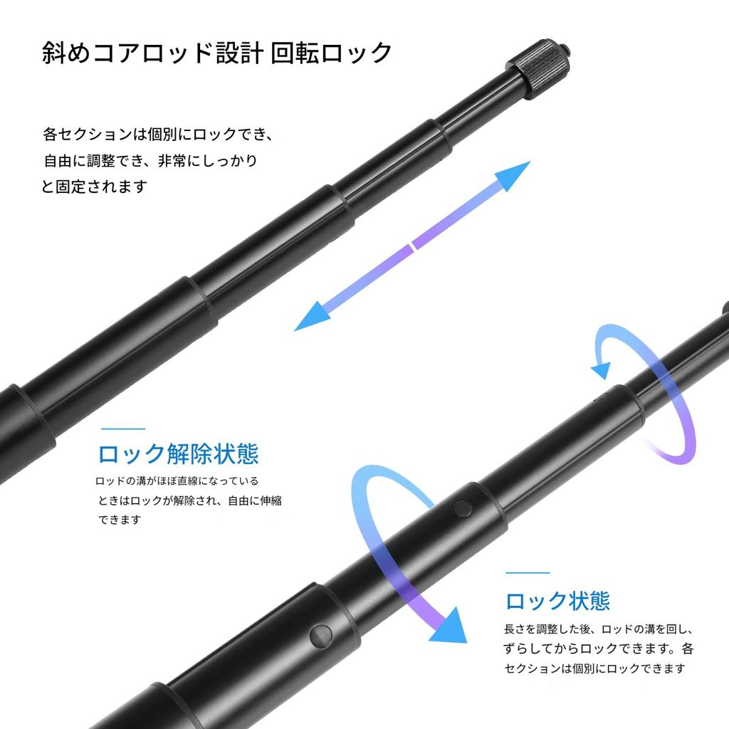 PULUZ Bike Camera Mount 150cm Extended Selfie Stick with Quick Release and Two Sturdy Double Clamps for Stable Compatible with Action Ace GoPro HERO12