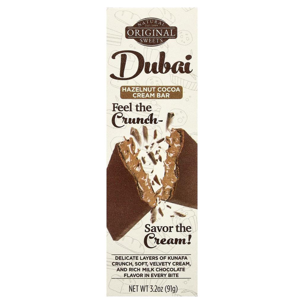 Original Natural Sweets, Middle Eastern Hazelnut Cocoa Cream Bar, 91g (3.2oz)