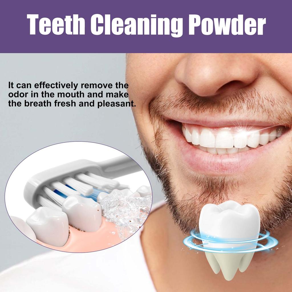 Oralhoe Purple Teeth Cleaning Powder Fresh Breath Tartar Calculus White Teeth Cleaning Scaling Powder Oral Care