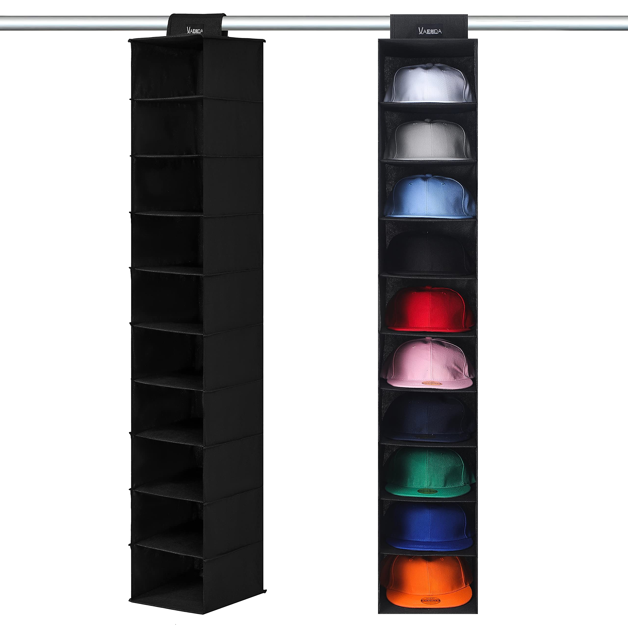 

VAESIDA Hat Rack 10 Hanging Large Baseball Cap 23cm x 30cm x 150cm - Tiers, Storage, Hanger, Capacity, Foldable, Multifunctional, Rack, Stand, чёрный