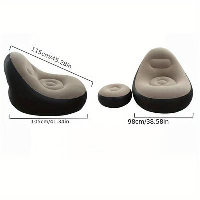 Inflatable Sofa Set Inflatable Leisure Sofa Chair and Footstool Set Outdoor Folding Lounge Chair Portable for Camping Travel