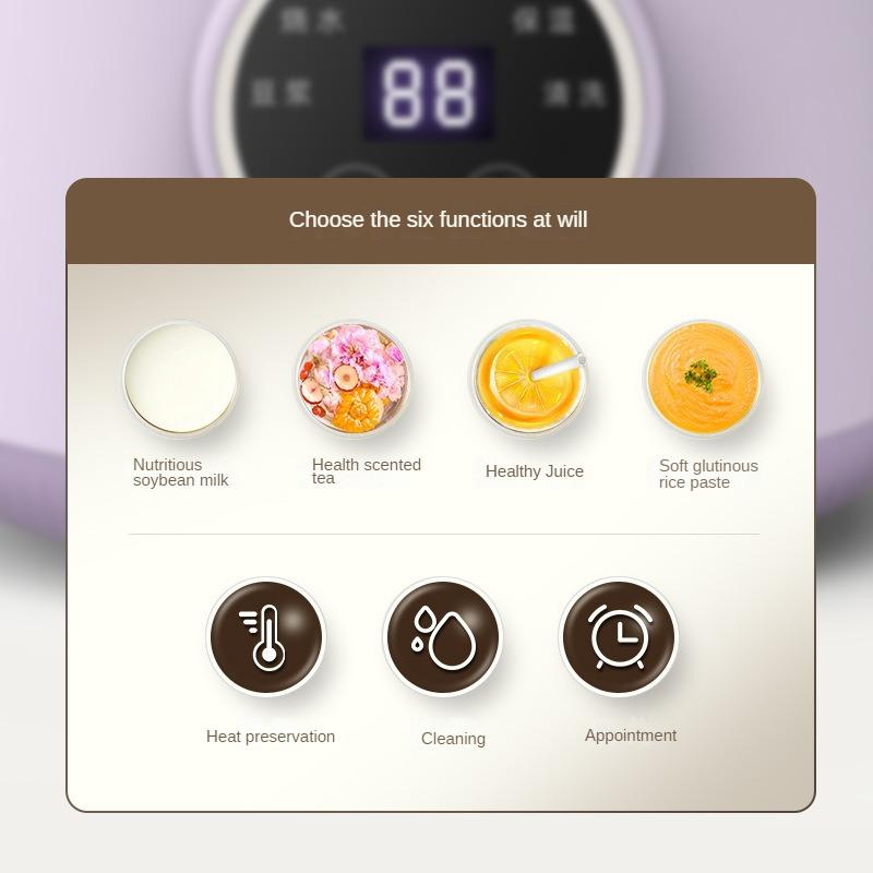 Nový 1000ml mini stroj na sójové mléko s automatickým ohřevem mixéru na jídlo Inteligentní domácí nástěnný mixér na lámání rýžové pasty