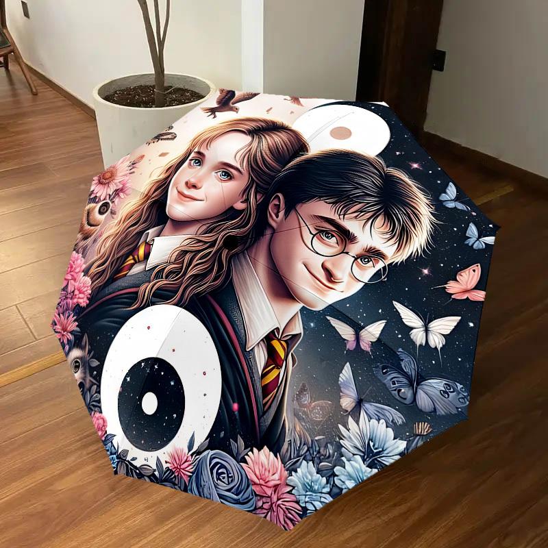 1PC Harry Potter, Butterflies Umbrella-8-Rib Reinforced, Automatic Open, Lightweight & Durable, Cute Fashion Accessory for Outdoor, D2632