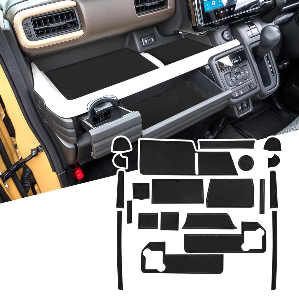 LFOTPP Interior Rubber Mats for Suzuki Gear Console Door Pocket Design Spacia/Spacia Custom/Spacia MK54S/94S, Mats, Mats, Non-Slip Mats, Dress-Up