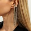 Stylish Clip On Earrings For Women Trendy Imitation Bead And Fringe Hanging Ear Cuffs