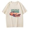 JDM trička Japonský retro tisk auta 100% bavlna Kulatý výstřih Letní CRX Harajuku Oversized topy Pánská ležérní trička Camisetas