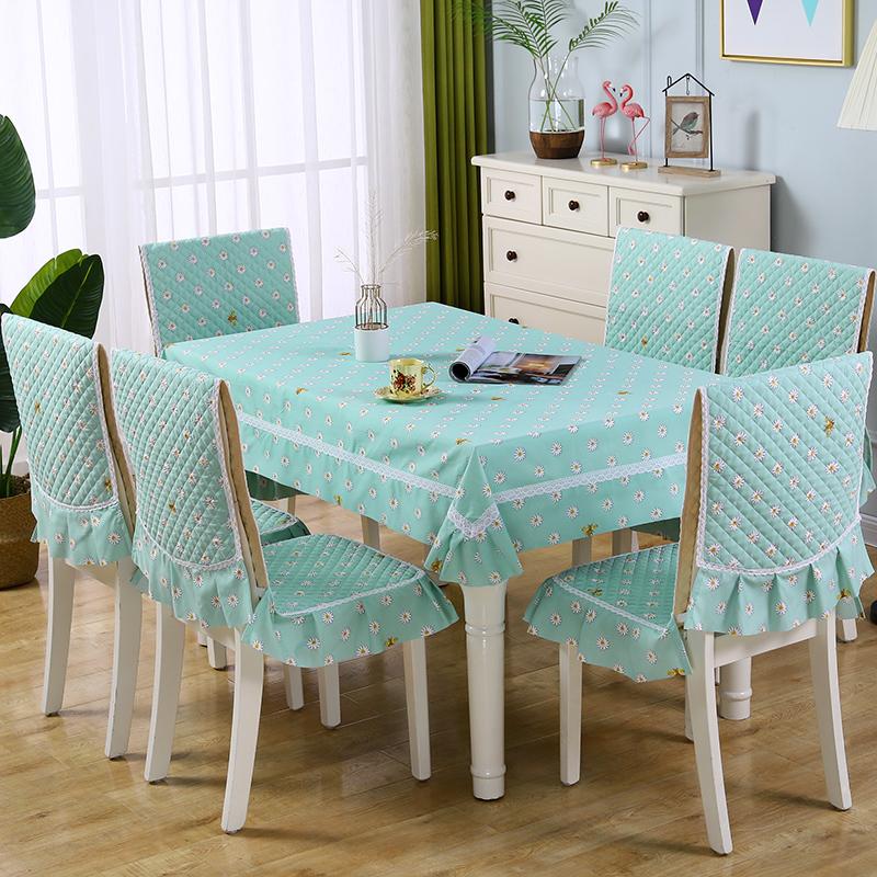 Modern Minimalist Rectangular Dining Table Cloth Round Tablecloth Chair Cover Home Dining Chair Cushion Light Luxury with Lace