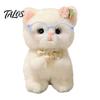 Soft Stuffed Animal Keychain Cute Plush Kitten Pendant with Glasses And Tie, Plushie Gift for Girls Backpacks Keys, Decorative Hanging Kids