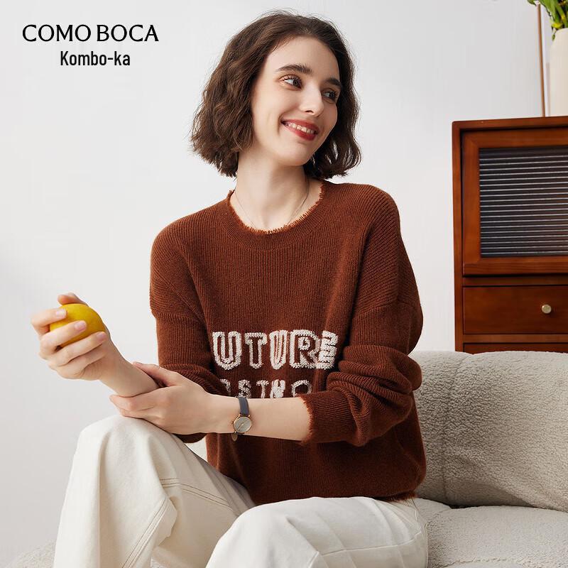 

Komong Boka Women s Letter Inlaid Cashmere Sweater M
