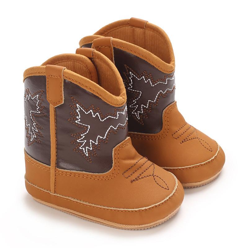 

Baby Shoes For Newborn Girls Winter Warm Pu Sole Hightop With Velcro Closure 11cm коричневый