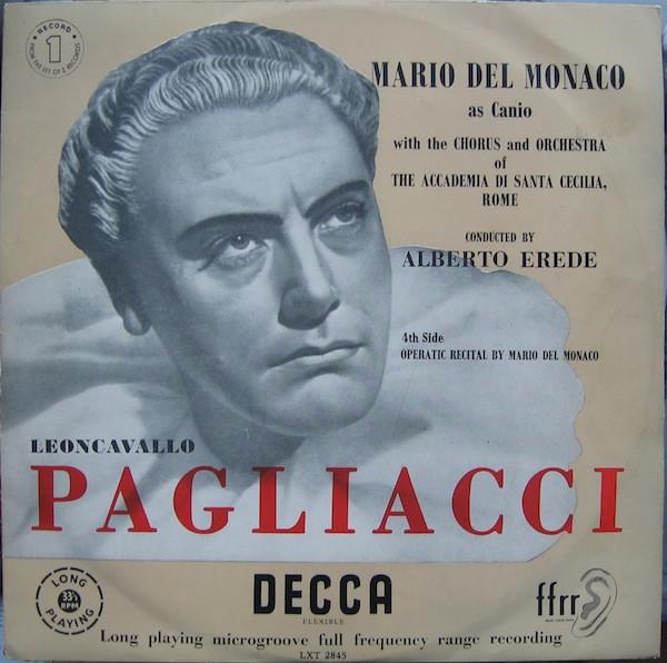 

LP Record MARIO DEL MONACO CORO DELLACCADEM Pagliacci LXT2846 Decca UK Classical Used
