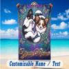 Dog Theme Beach Towel Personalized Custom Name & Text Soft Quick Dry Beach Towel for Swimming Travel
