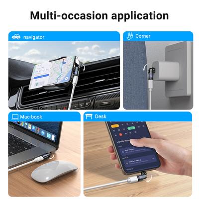 Fast Data Transfer USB Type C Adapter USB-C To USB-C Flexible USBC Charging Converter 180 Degree 240W USB-A Female Adapter