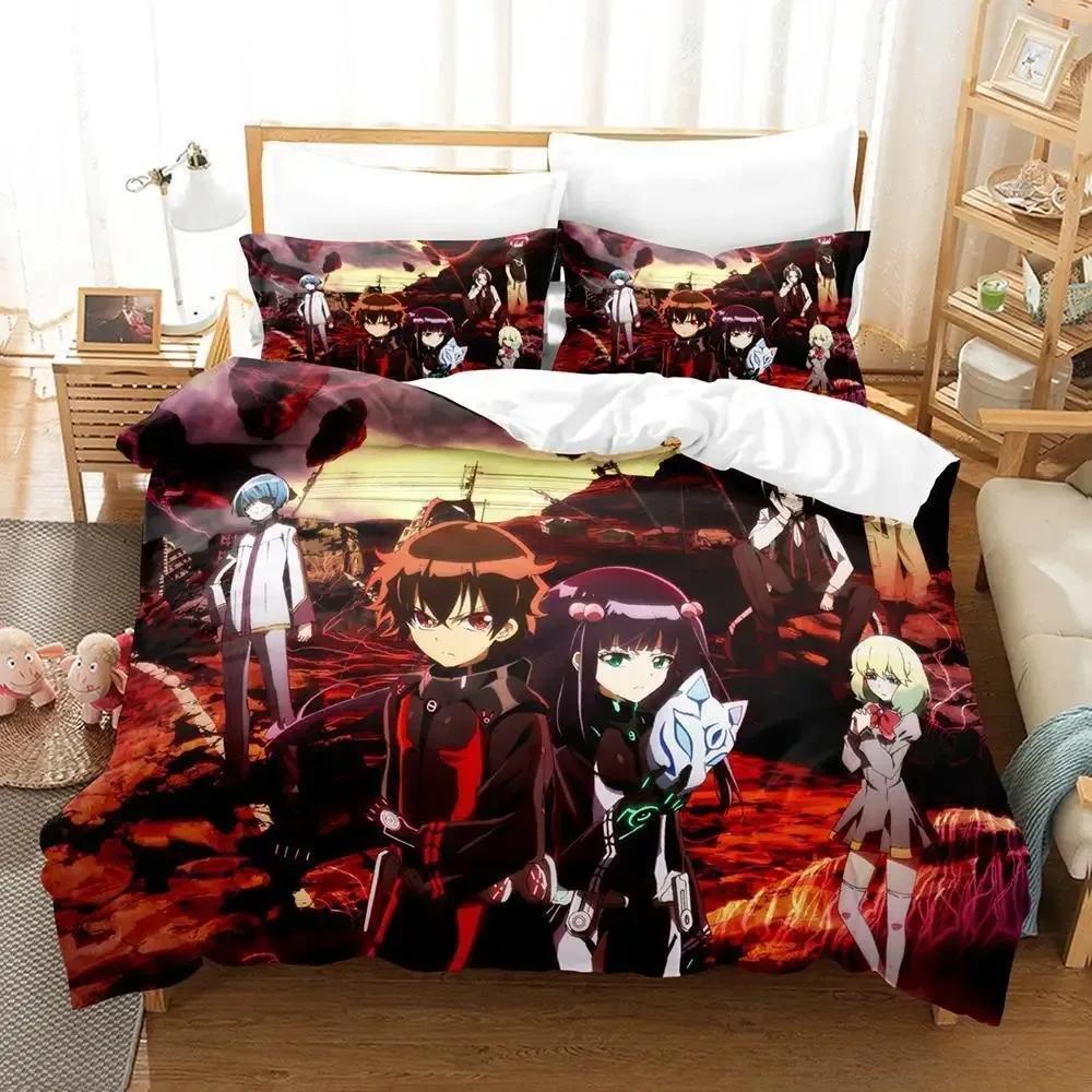 Home Textiles Twin Star Exorcists Bedding Set Cartoon Anime three-piece set Adult Kid Bedroom Duvet cover Sets 3D Kawaii Girl