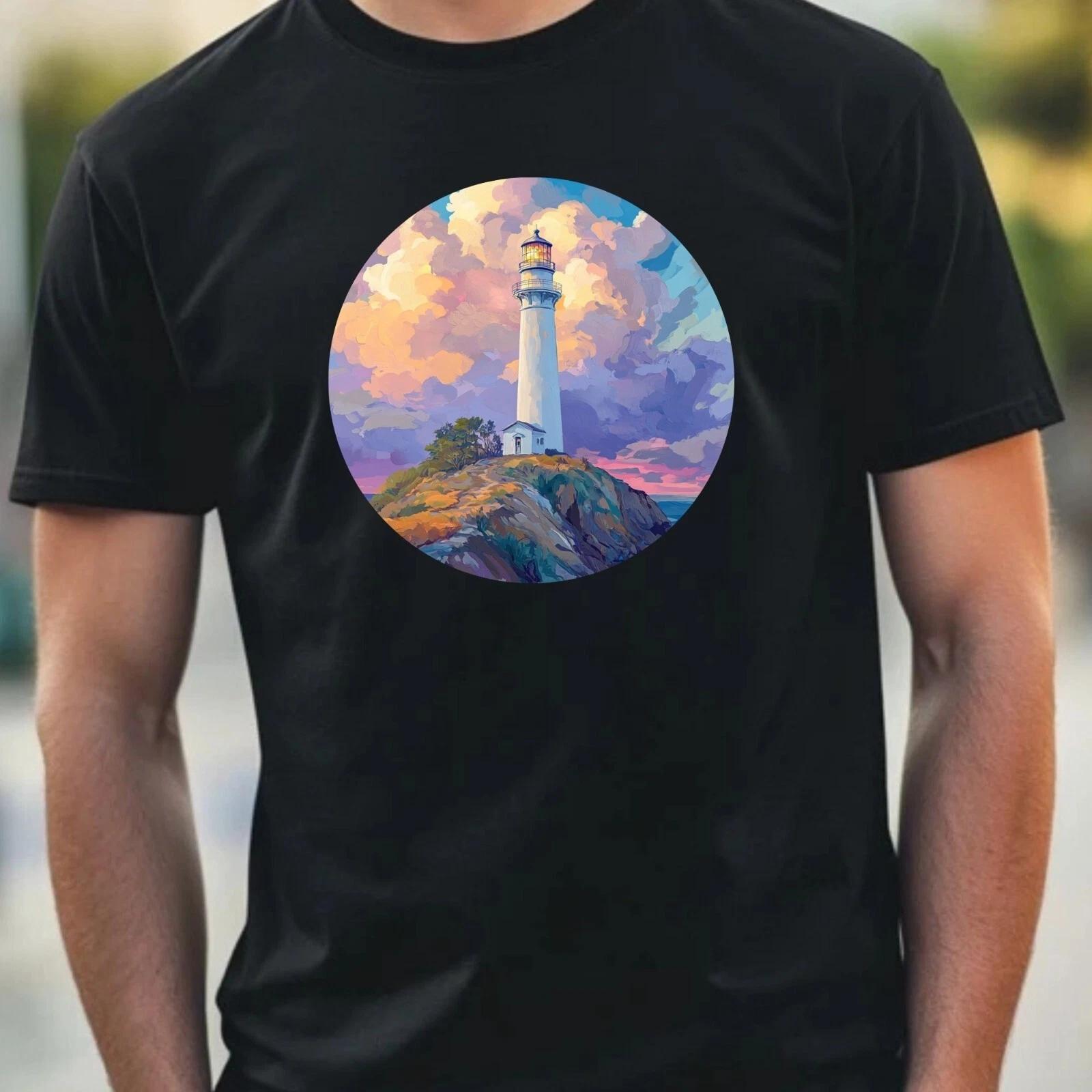 T-Shirt Herren Leuchtturm Portrait Motiv Baumwolle Größe XS bis 5XL XXXXL