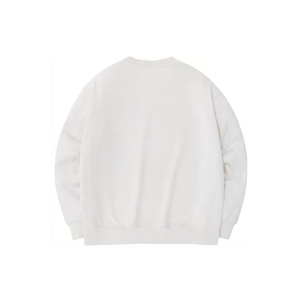 Anta Lifestyle Series Letter Round Neck Pullover Sweatshirt Women Sweatshirt Stone-White 162338707-1