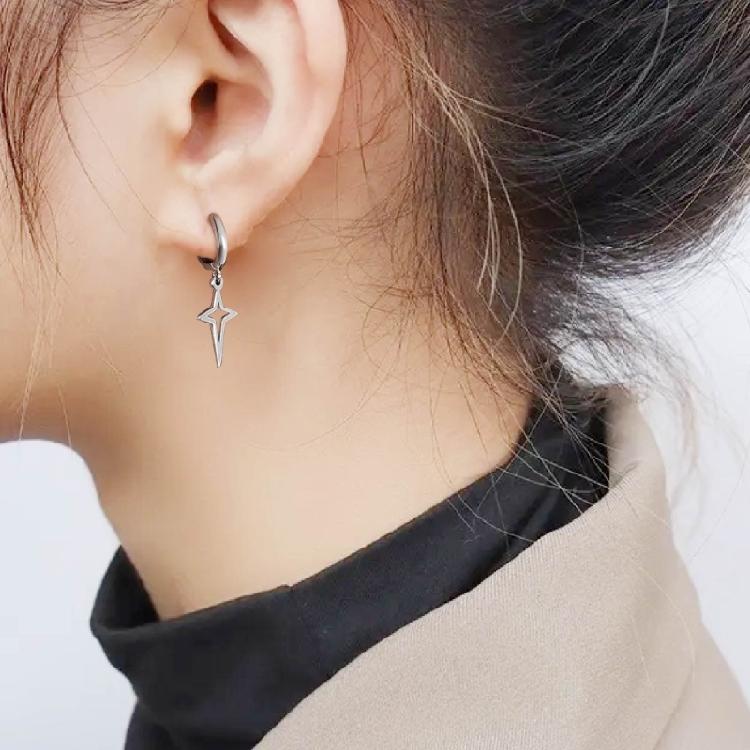 Star Drop Earring Rock Cool Women Cross Earring for Lady Girls Gift Jewelry