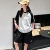 Girls' Patchwork Short-Sleeve T-Shirt & Shorts Set 2026 - New Style for Ages 8-14 Daily Wear