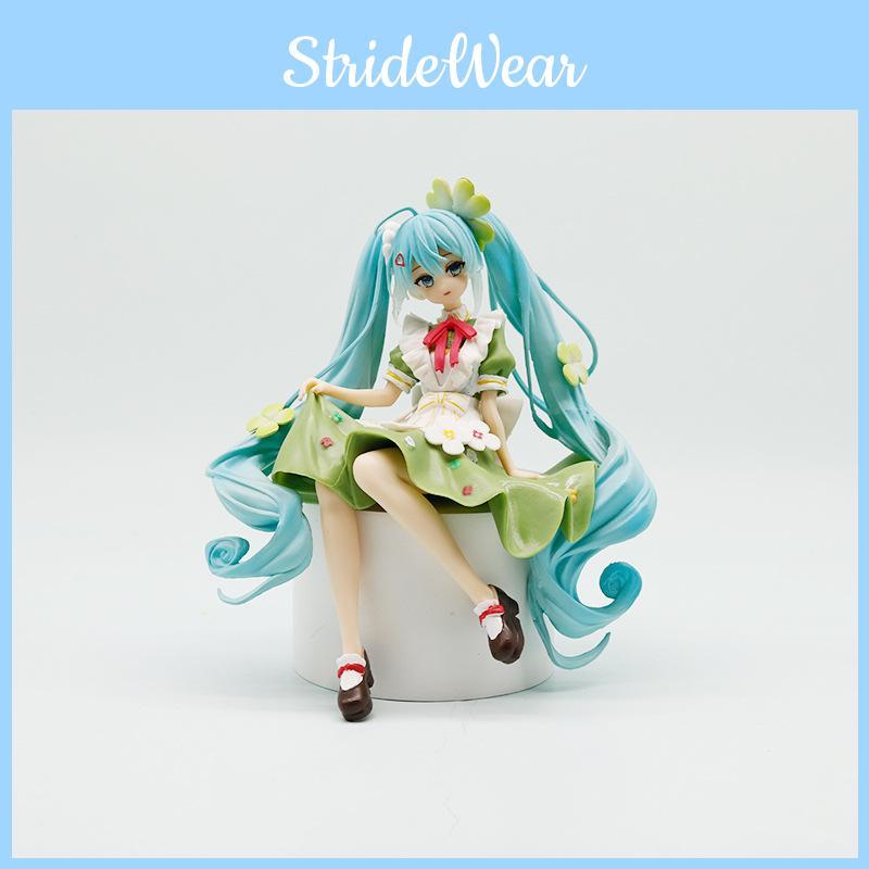 Hatsune Miku Pvc Model Ornament With Four Leaf Clover Style For Desk Decor And Gift Idea