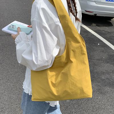 Summer Canvas Bag Simple Solid Color Vest Bag Large Capacity Travel Vacation Bag Student Class Handbag Shopping Bag