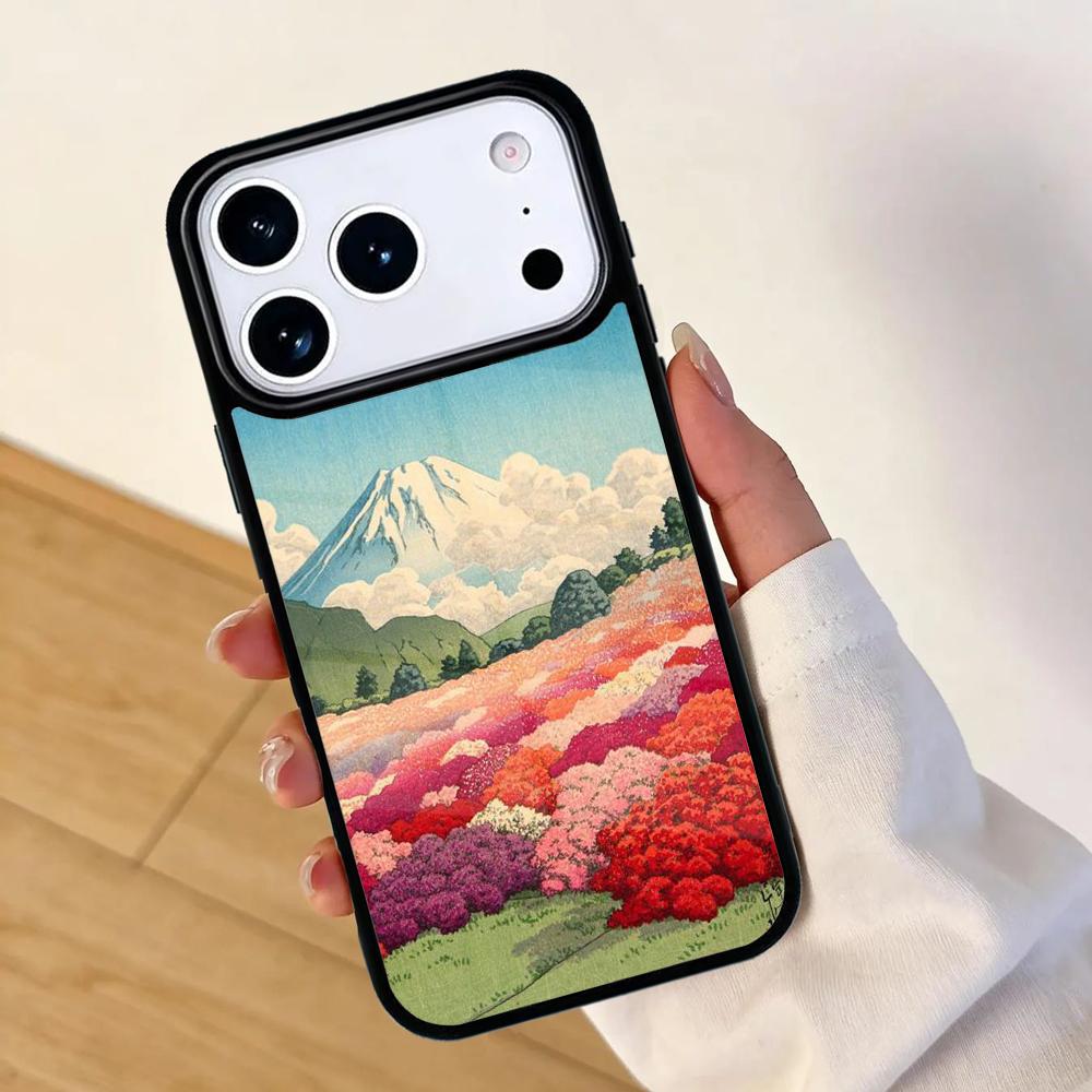 Japanese art Mount Fuji Mobile Phone Case for IPhone 17 AIR 16pro Max 15 14 13 12 11 Bumper Cover